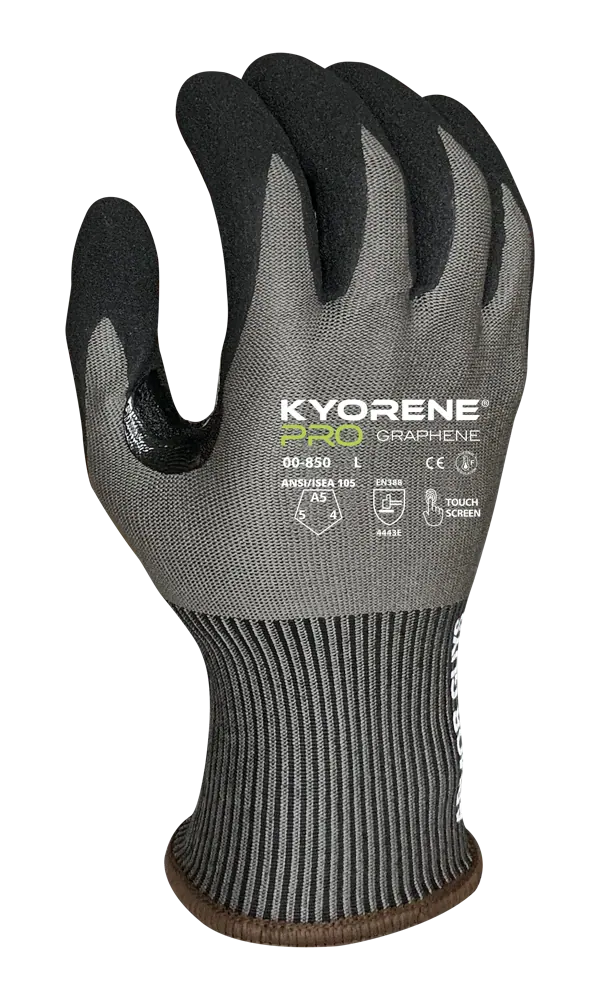 Armor Guys 00-850-L 15g Gray Kyorene® Pro Graphene A5 Cut-Resistant Gloves - L